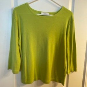 Bryn Walker Green 3/4 Sleeve Knit Top Size Large